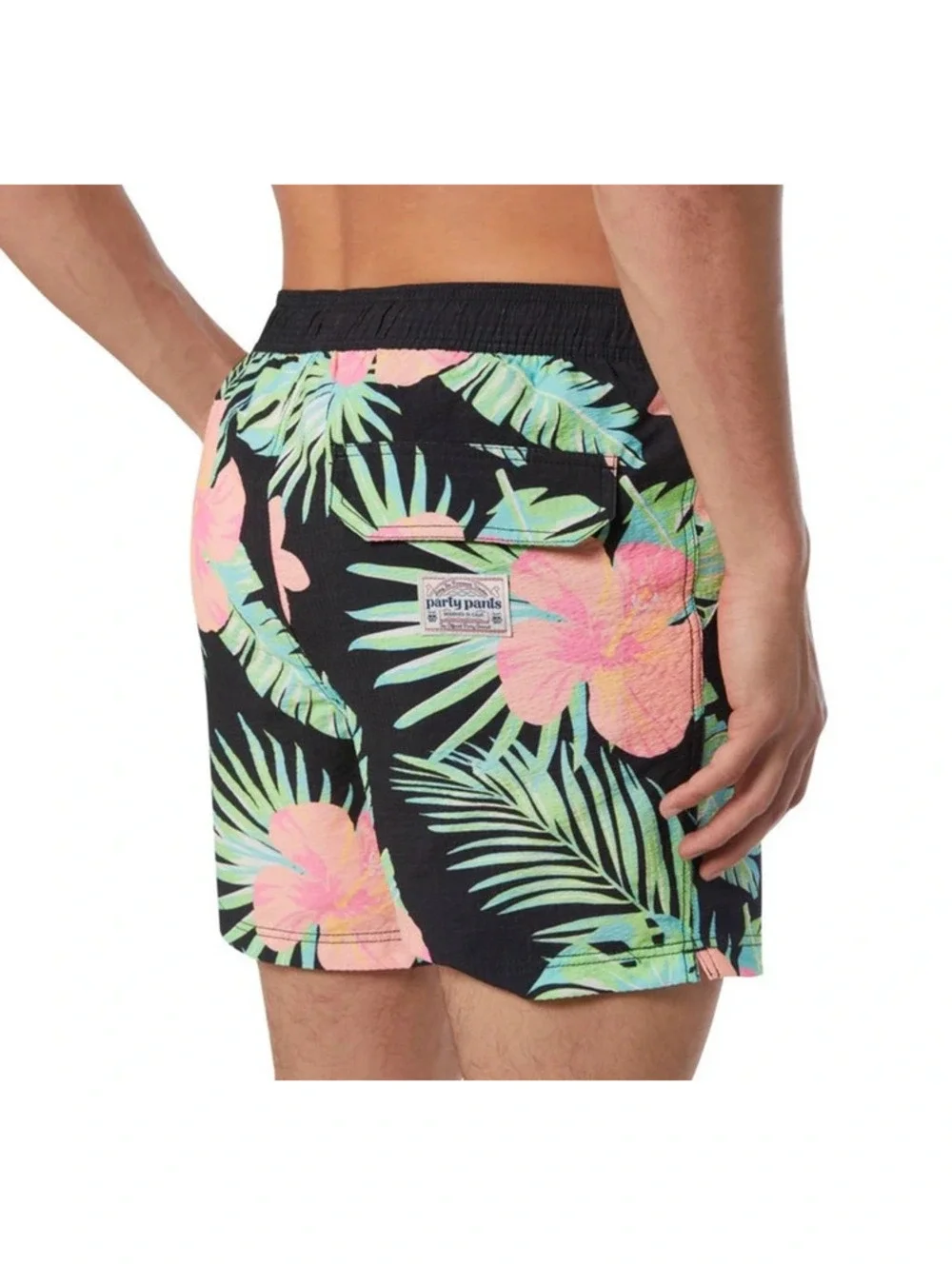 Party Pants Miami Vibes Neon Tropical Swim Beach Trunks Shorts Men’s XXL